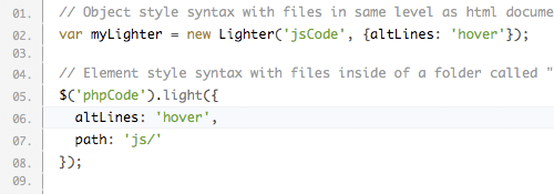Подсветка кода — Lighter.js