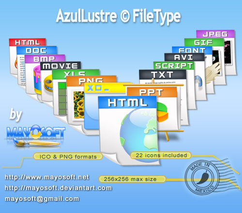 Набор иконок «AzulLustre Filetype»