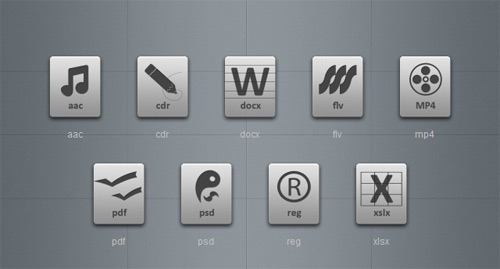 Набор иконок «Grey File Types Icons 3»