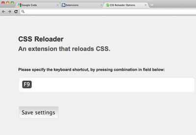 Google Chrome CSS Reloader